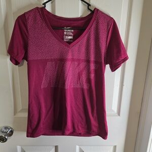 Nike Women's Magenta V-Neck Tee